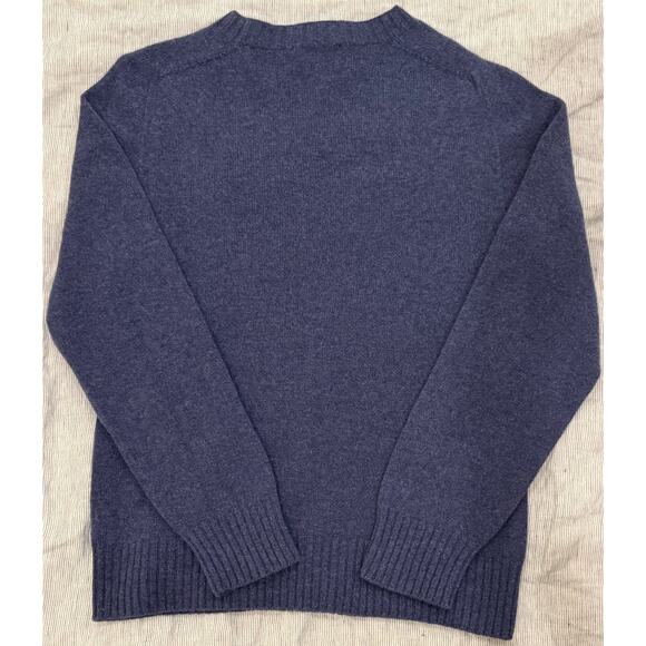 Officine Générale Seamless Crewneck Sweater Blue 100% Virgin Wool Size M - Picture 4 of 5